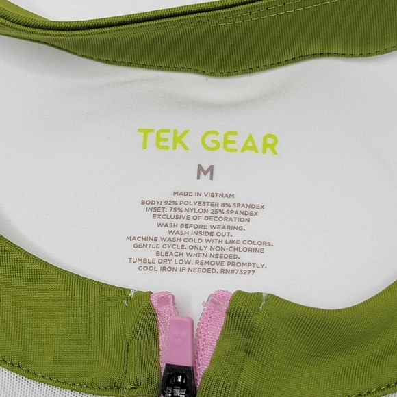 Tek Gear Zip-Up Tennis Dress Aqua Stone Colorblock Spring Pink White Lime - Picture 7 of 10